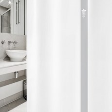 北歐風格浴簾 sc904+塑膠掛鉤 12入+窗簾掛桿 白色, 混色