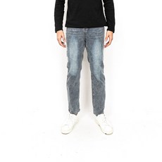 골드퍼센트 남성용 테이퍼드핏 워싱 데님팬츠 롱기장