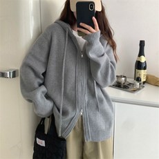 PEONIST 女款連帽雙拉鍊拉鍊開襟衫