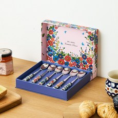 라리사 로맨틱 플라워 세트, 혼합색상, 1세트, 티스푼 6종