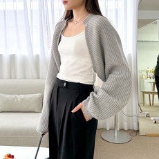 디어로라 여성용 오픈 볼레로 하찌 니트 숏 가디건