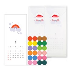 2022 裝飾日曆 + 貼紙組, 混合色, 2套