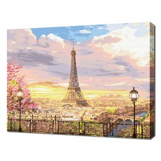 自助彩繪 蒙馬特山丘風景畫 DIY 40 x 50 cm, 30色