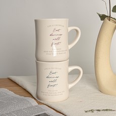 Syracuse CHINA 字母陶瓷凹面馬克杯 400ml x 2件組, 1套, 酒紅色, 海軍藍