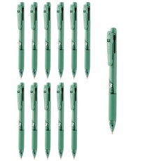 MyPen 安全夾3色原子筆 0.38mm, 錫耶納綠, 12個