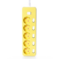 아이정 더좋은 과부하 개별 스위치 멀티탭 5구 CP-TG05, Yellow, 1개, 2m