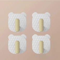 PEONIST 小熊免打孔掛鉤, 4個, 白色