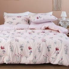 gBEDDING 花卉圖案超細纖維水洗薄被, 粉色