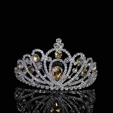 데이먼 가운데 하트비즈 포인트 셀프웨딩 티아라 RTY018, 실버샴페인, 1개