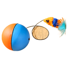 電動逗貓球/貓咪自動智能滾滾球/寵物自嗨解悶玩具, 藍色 + 橙色, 1個, 單一商品