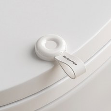 마켓플랜 위생 다용도 변기 실리콘 손잡이 클립 부착형, 화이트