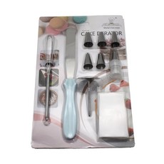 E Home Baking 迷你打蛋器 + 迷你刮刀 + 裱花托盤 + 6種造型擠花嘴 + 轉換器 + 擠花袋套組, 隨機出貨, 1套