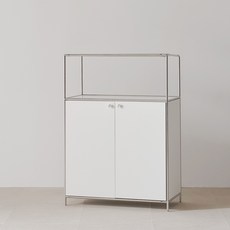 룸앤디 뉴모던 미드센츄리 모듈수납장 800 1단 선반형 M5 방문설치, 화이트