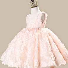 Edgeland 女童粉紅花朵洋裝