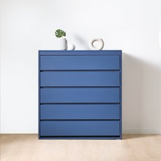 라온퍼니쳐 그라운 서랍장 방문설치, navy, 5단