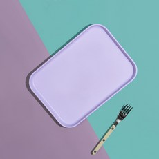 제로웨이스트 파스텔 트레이 카페 사각 쟁반, 퍼플, 1개