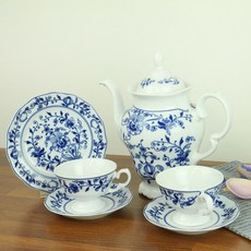 Christophe Babile咖啡壺茶點6件組, 1套, 咖啡杯 2p + 碟子 2p + 圓盤 1p + 咖啡壺 1p