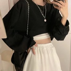 Elsso 短版長袖大學T