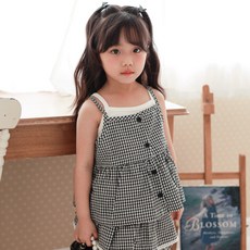 Kikimora 女童透氣Again無袖格紋上衣