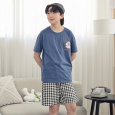 CocoDream 快樂狗狗青少年學生短袖短褲睡衣套裝