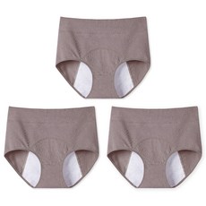 LOVELYON 女性用棉質彈性防漏生理褲 ACJ01 3件組, 摩卡