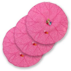 happytool 苧麻拼布飯菜罩 亮粉色, 3個