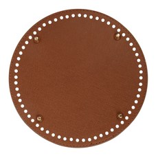 brandyarn 背包底部圓形鈕扣皮革布, 深棕色, 1個