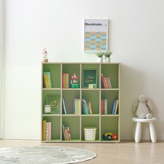 퍼닉에스엠 동그리 800 책장, 그린, 3단