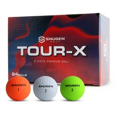 SNUGEN Tour X瞄準線設計2層高爾夫球, 橘色 + 白色 + 綠色, 1盒