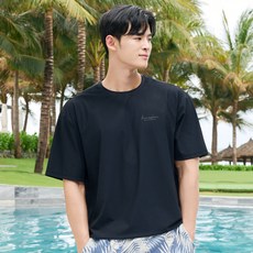 헤링본 남성용 루즈핏 워터 멀티 스포츠 반팔 래쉬가드 RI384M