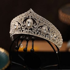 新款鋯石手工水鑽裝飾皇冠, 1個, 金色