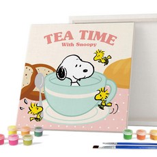 iLovePainting 花生漫畫系列 DIY數字油畫 25x25cm 史努比咖啡杯, 1個