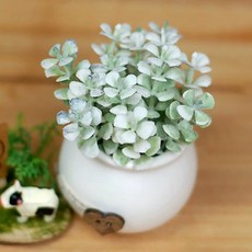 소유공간 조화 미니 플라워 화분 세트 S261-0101W, 화이트, 1세트