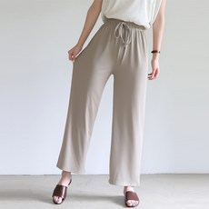 BBAE BBAE 女款鬆緊綁帶羅紋寬褲