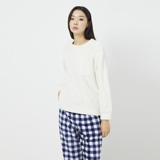 JAJU 여성용 극세사 스웨트 긴팔 파자마 티셔츠