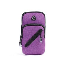 앞지퍼 패브릭 스포츠 암밴드 파우치 RD_755, 퍼플, 1개