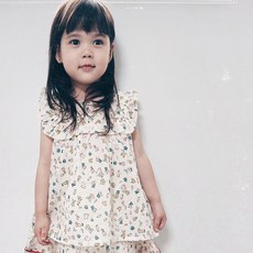 女童透氣Nari荷葉邊無袖上衣 3808