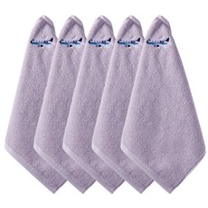 30支棉交通工具刺繡掛耳毛巾, 5個, 紫色飛機