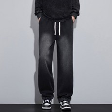 The Flow Commerce 男款 Flow Foam Airial Silhouette 直筒鬆緊丹寧褲