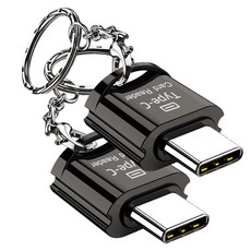 SPACE SHIELD Type-C 相容 Micro SD 讀卡機, 黑色, 2個