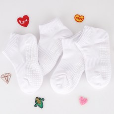 NO DESIGN 兒童全尺寸防滑墊運動束帶網眼踝襪 4雙組