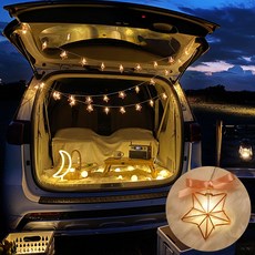 EPLYN 玫瑰金金屬露營車宿野餐LED燈串 30燈 4.5m, 星星, 1個