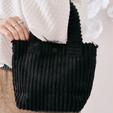 Sayaka 紗彌佳 日系小春日和純色質感燈芯絨材質肩背手提二用包, 黑色