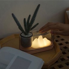 쌍떼 다용도 꽂이 화분 감성 원터치 마우틴 무드등, 핑크