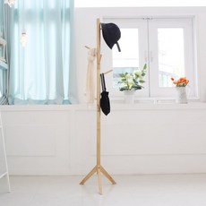 方腿架衣架, 實木