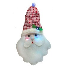 MODACore 摩達客 聖誕老公公頭造型壁飾吊飾(內含LED燈電池燈), 紅白, 1個