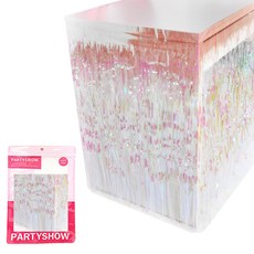 PARTYSHOW 大型桌用流蘇掛簾, 2個, 極光透明