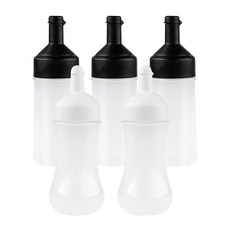 inbloom 擠壓式油品淋醬瓶 黑色 250ml 3入 + 多用途醬料瓶 白色 350ml 2入組, 1套