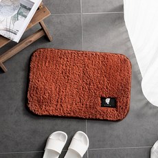 알럽홈 원컬러 욕실 논 슬립 러그, 레드브라운, 1개