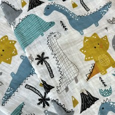 Spazio El Baby 嬰兒用雙層紗布毯, 10 恐龍朋友